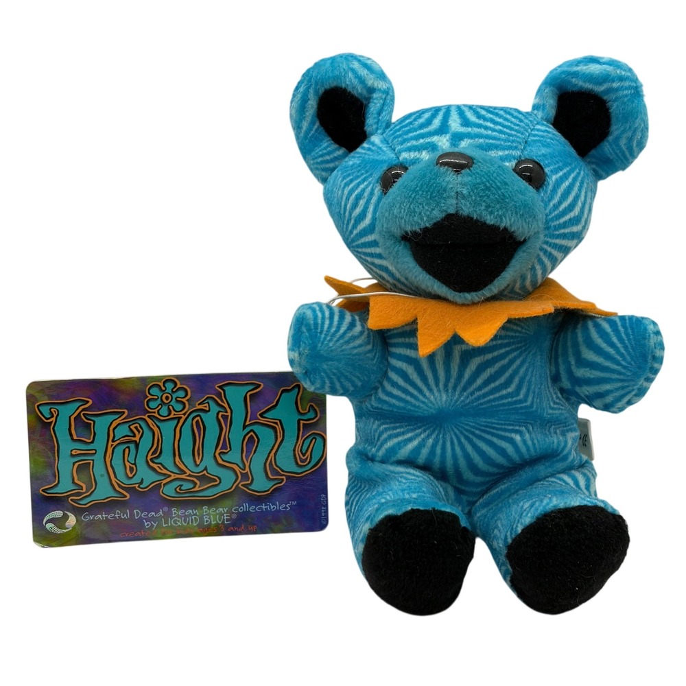 Grateful Dead Bean Bear Haight Liquid Blue Blue Psychedelic Plush 7 inch 1998
